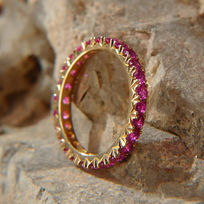 Bague alliance en or 18K – Rubis éternel