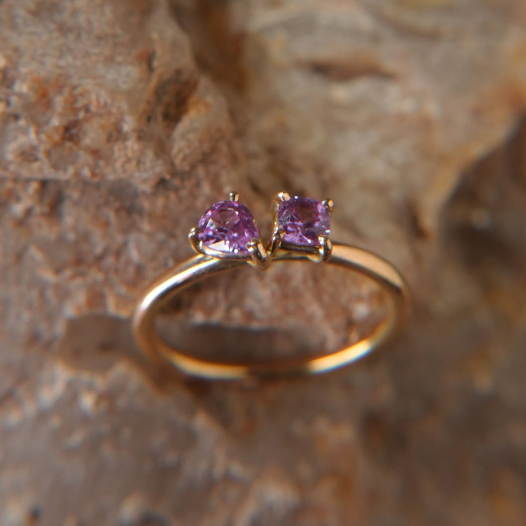 Bague – Deux Saphirs roses