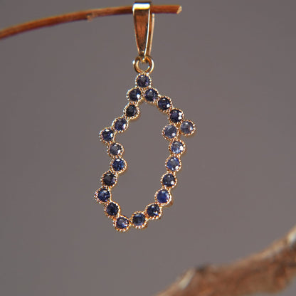 Pendentif en Or 18K – Saphir bleu, l’île de Madagascar