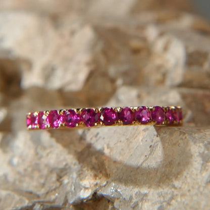 Bague alliance en or 18K – Rubis éternel