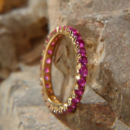 Bague alliance en or 18K – Rubis éternel