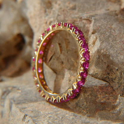 Bague alliance en or 18K – Rubis éternel