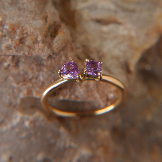Bague – Deux Saphirs roses