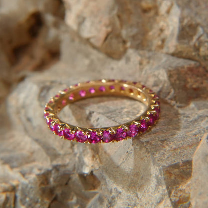Bague alliance en or 18K – Rubis éternel